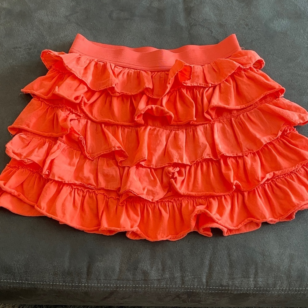 GapKids Tiered Ruffle Skirt Girls XXL 14 16 Coral Orange Mini